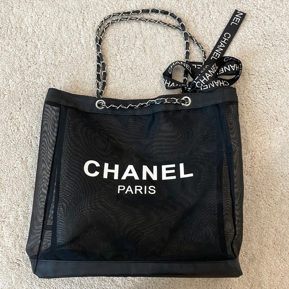 Chanel VIP mesh tote bag black